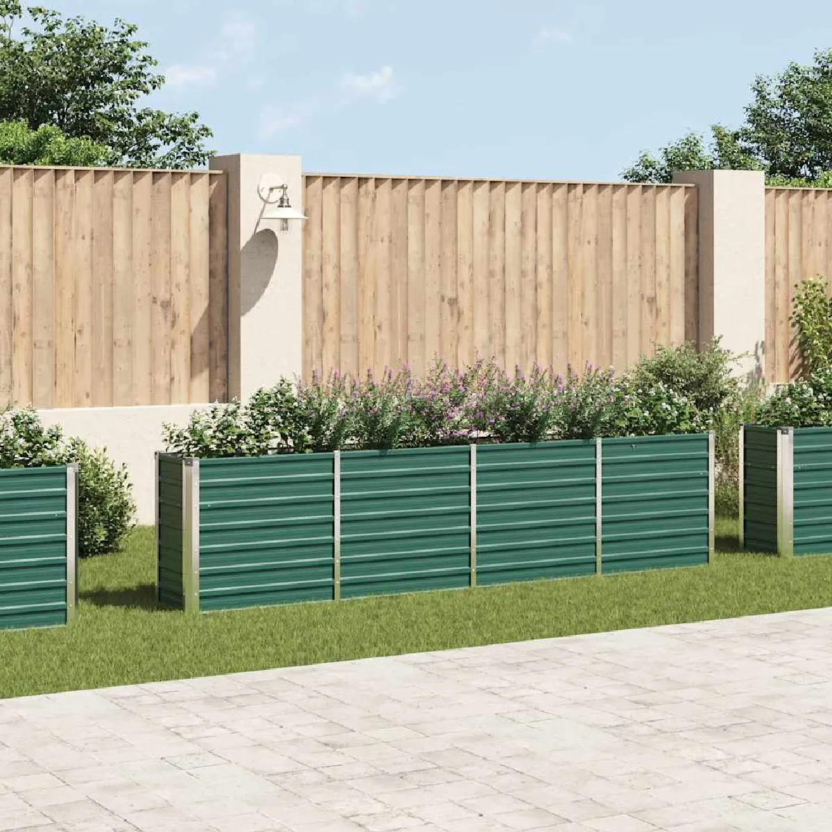 Vidaxl Vert Jardinière 320X40x77 Cm Acier Galvanisé - Image 3