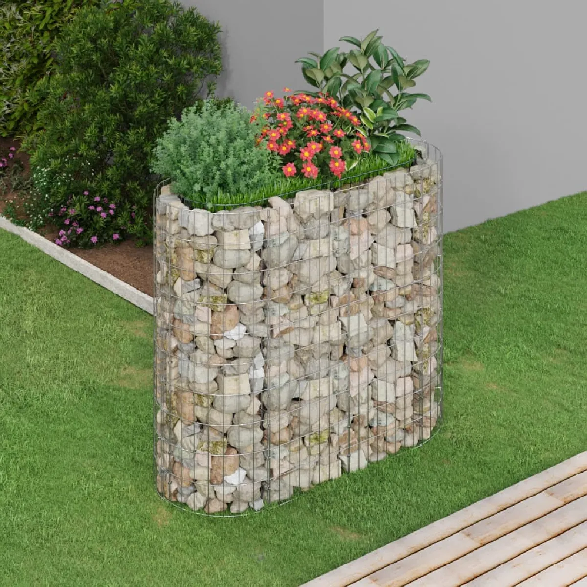 vidaXL Lit surélevé à gabion Fer galvanisé - vue 5