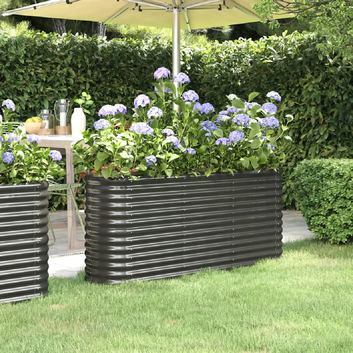Vidaxl Lit surélevé de jardin Gris - vue 1