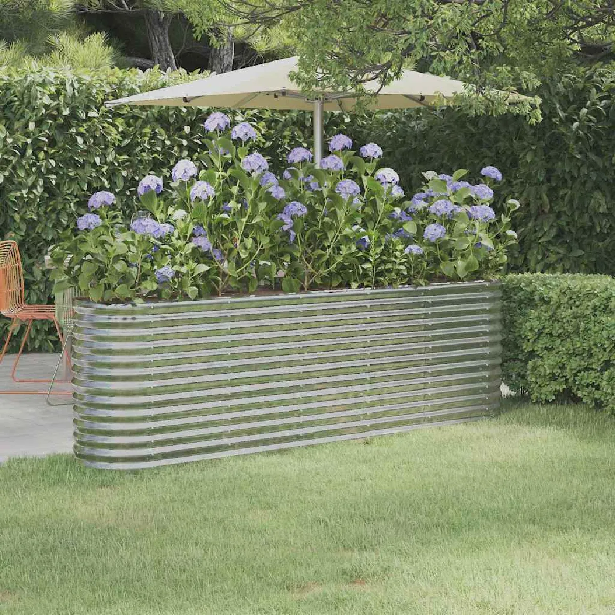 Non Communiqué Argent Lit Surélevé De Jardin Acier Enduit De Poudre É - Image 3