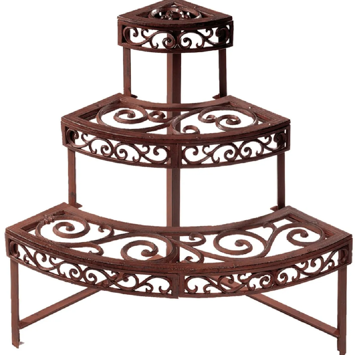 Esschert Design Étagère Quart de Rond - Fonte - 3 Niveaux Esschert Design Étagère Quart de Rond - Fonte - 3 Niveaux