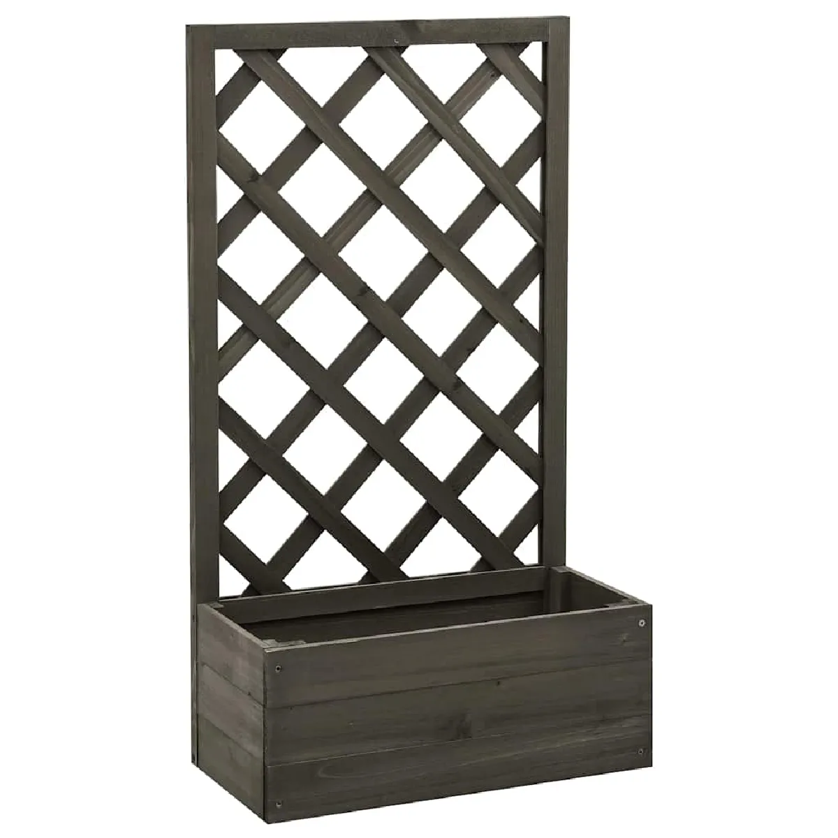 Vidaxl Jardinière à treillis de jardin Gris 50x25x90 cm Bois de sapin - vue 5