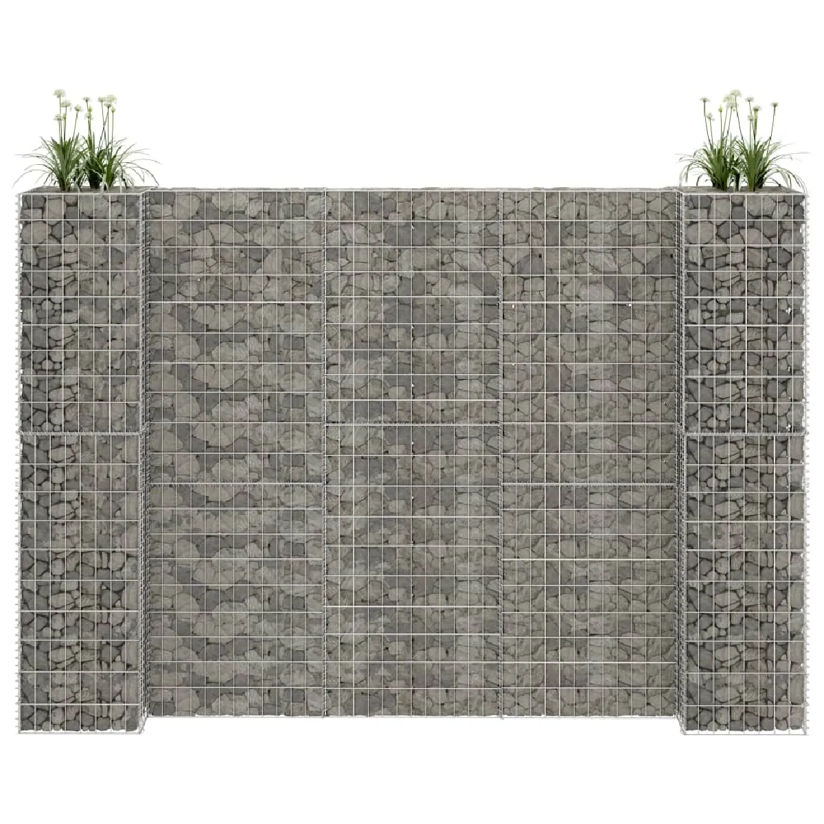 vidaXL Jardinière à Gabion en H Panier de Gabion Parterre Surélevé de Fleurs Plantes Jardin Terrasse Extérieur Fil d'Acier 145664 - vue 2