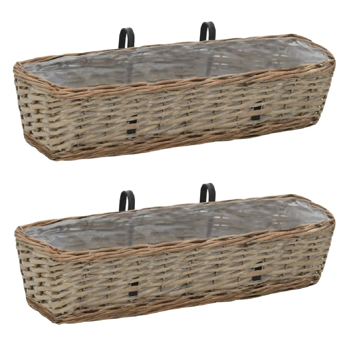vidaXL Jardinière balcon Osier - vue 2