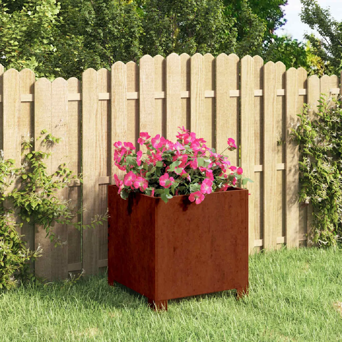 Vidaxl Jardinière Sur Pieds Acier Corten
