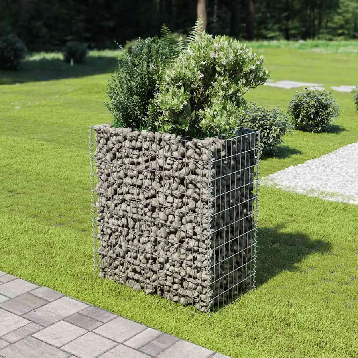 vidaXL Lit surélevé à gabion Acier galvanisé 90x50x100 cm - vue 2