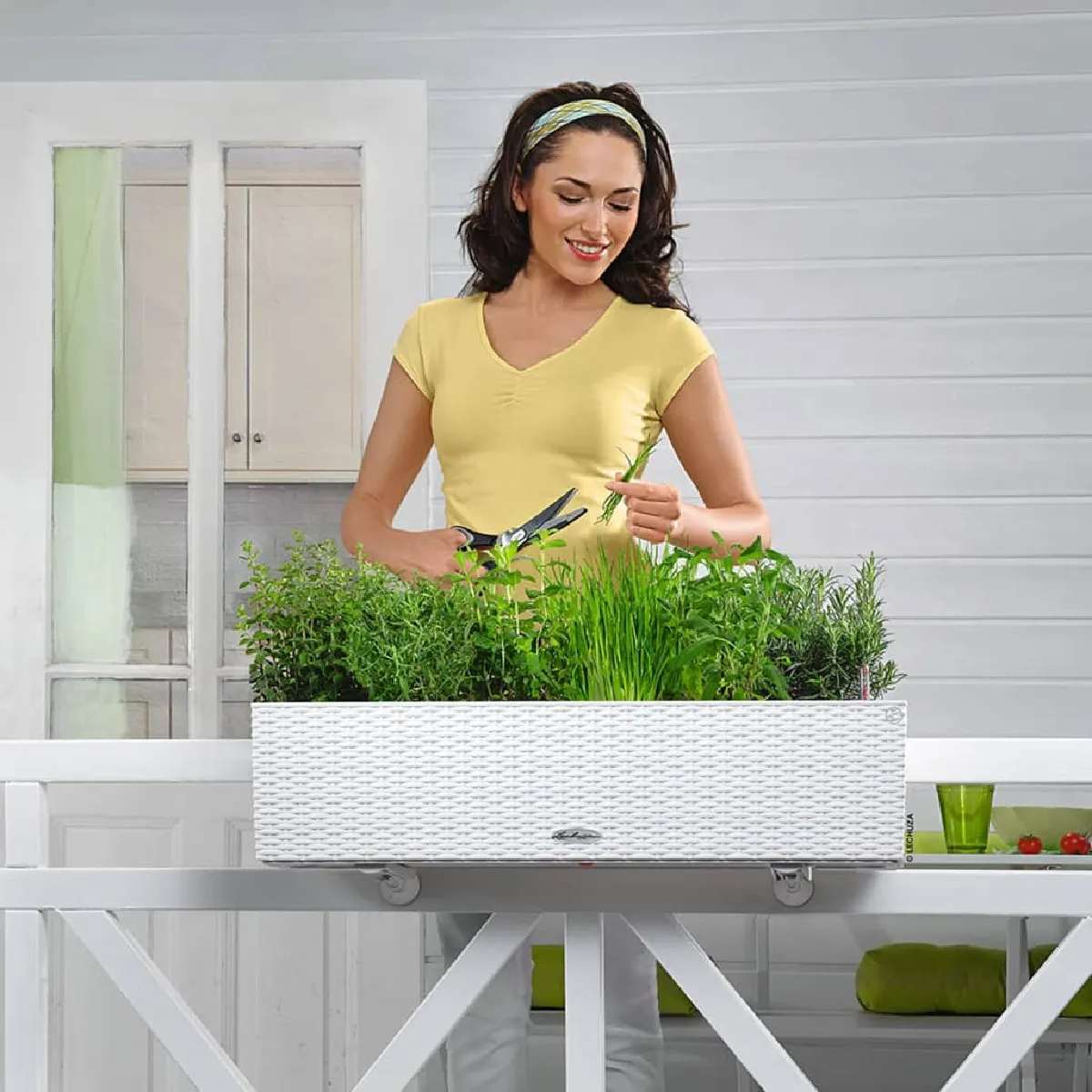 Lechuza Blanche Jardinière Balconera Cottage 80 All-In-One