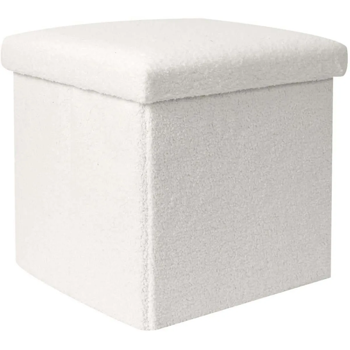 The Home Deco Factory Blanc Pouf-Coffre Carré