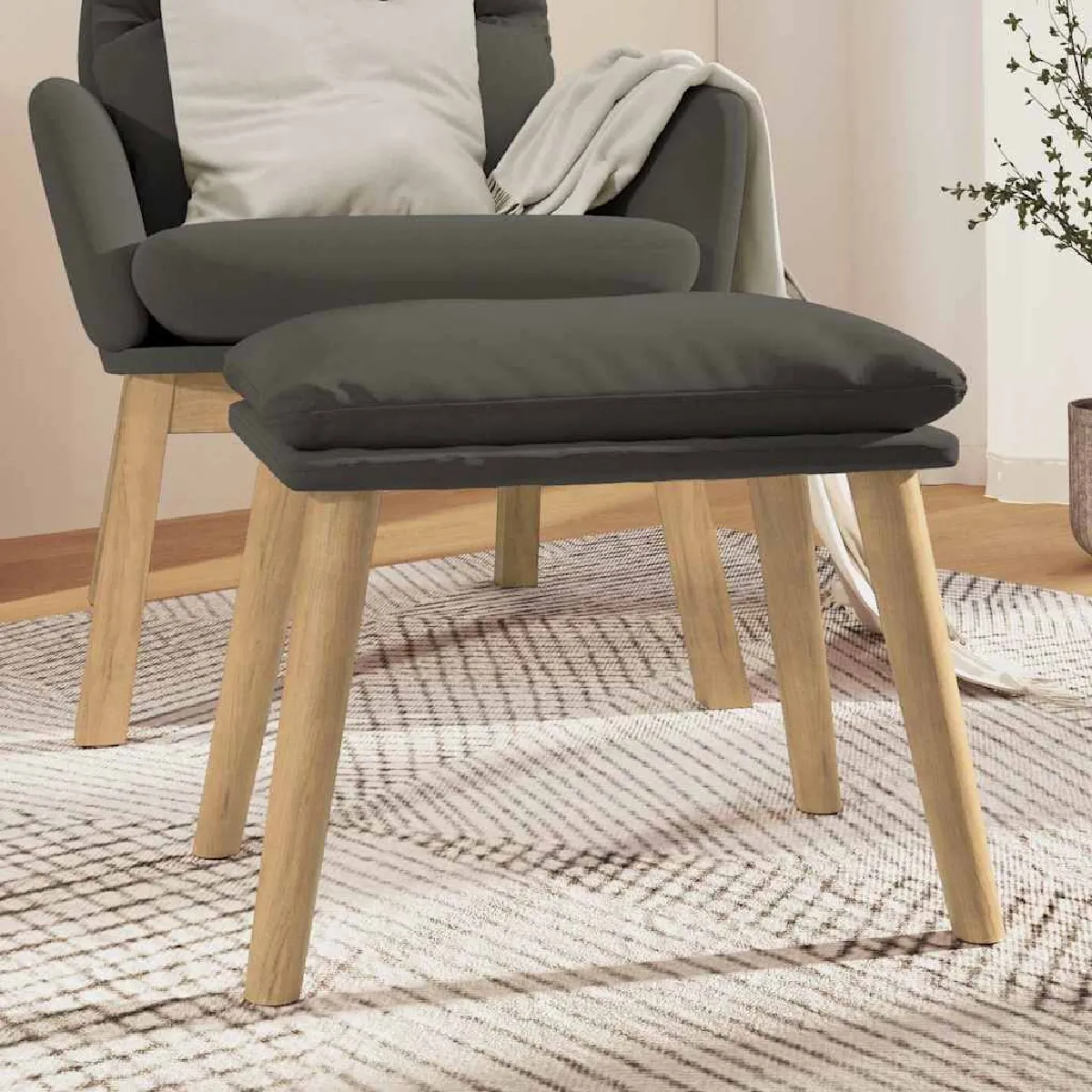 Vidaxl Gris Repose-Pied - Foncé