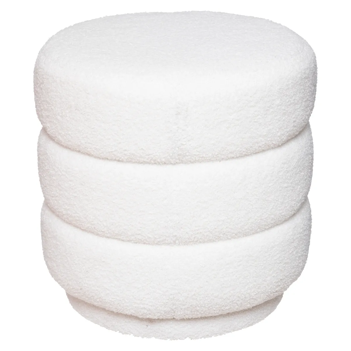 ATMOSPHERA - Pouf - Tissu Bouclé - Blanc - 40 cm - Image 3
