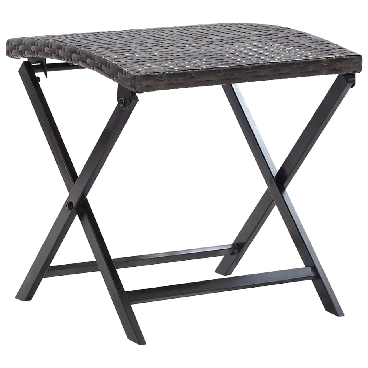 VIDAXL - Tabouret pliable - Résine tressée - Marron - Image 3
