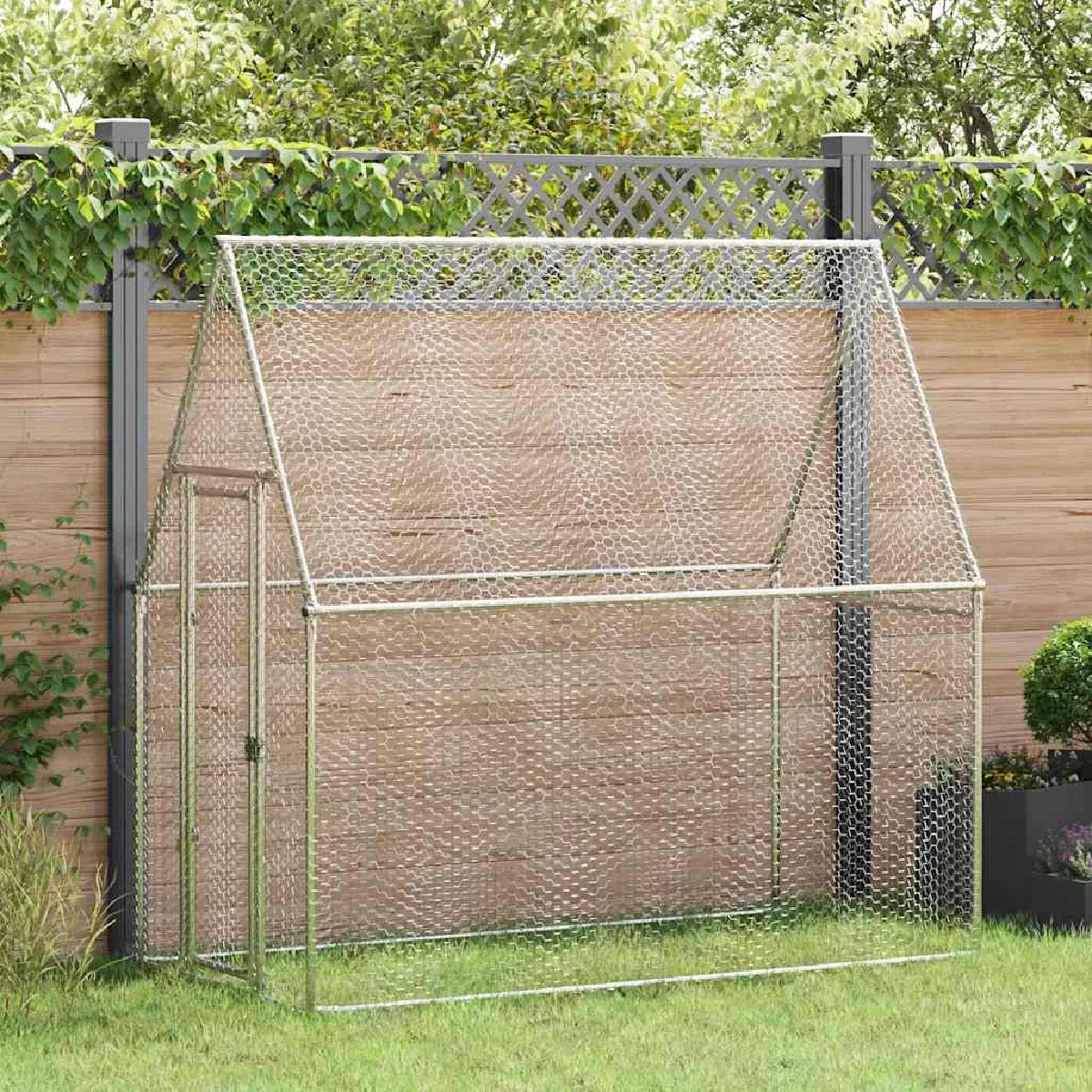 vidaXL Cage pour poules 200x100x190 cm Acier galvanisé - vue 2