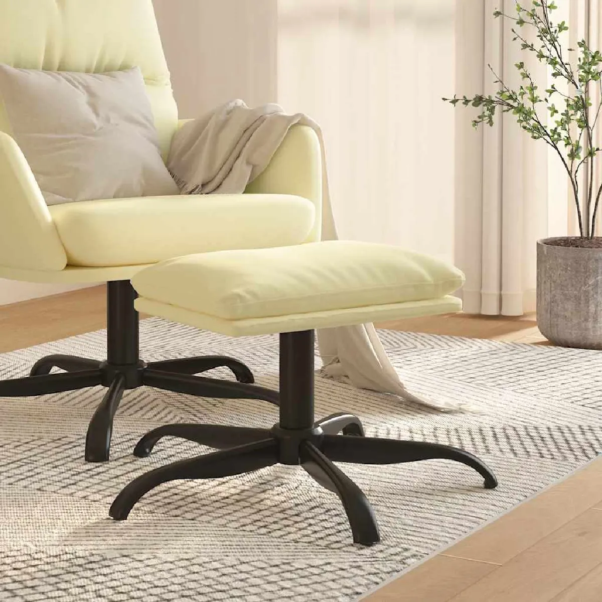 Vidaxl Repose-Pied - 60X60x36 Cm - Crème