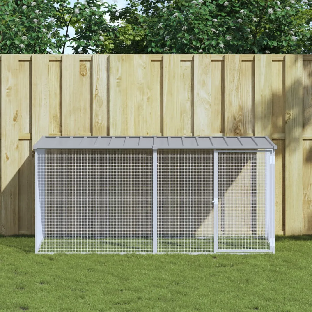 Poulailler VidaXL 203x98x90 cm – Acier Galvanisé, Design Ventilé - vue 6