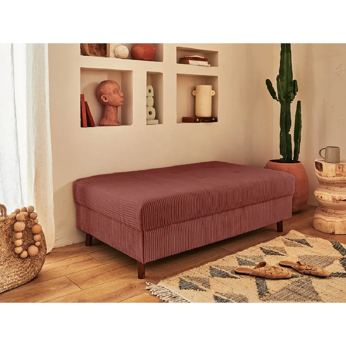 Non Communiqué Rune - Pouf Modulable - En Velours Côtelé - Terracotta - Image 3