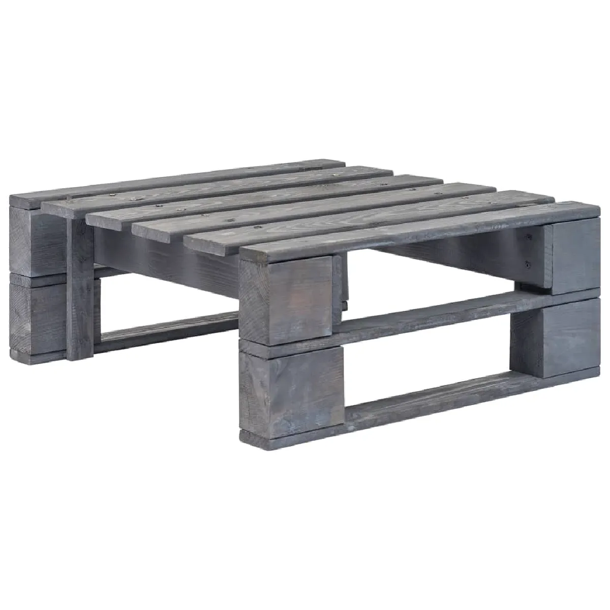 Vidaxl Gris Repose-Pied Palette De Jardin Bois - Image 2