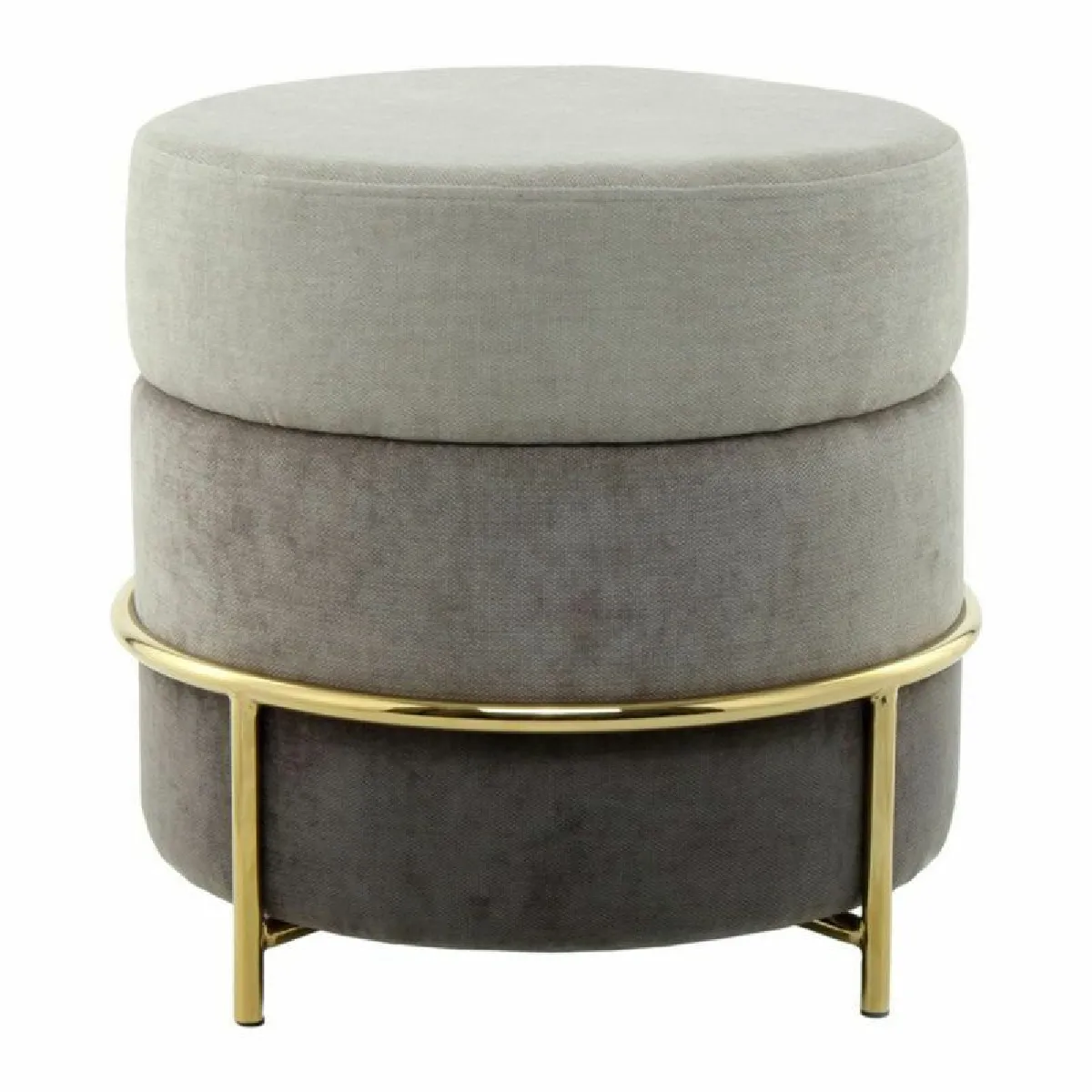 GENERIQUE - Pouf - Matilda - Velours - Gris - 48cm - Image 3