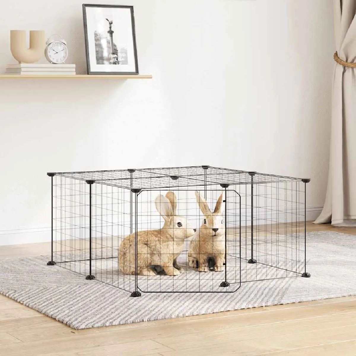 vidaXL Cage pour animaux 12 panneaux Acier - vue 2