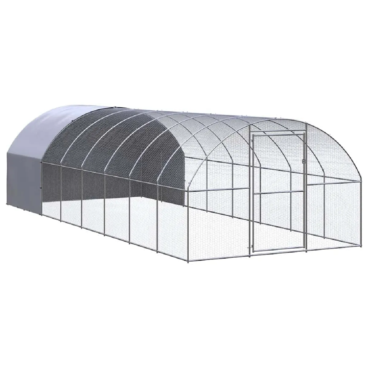 Vidaxl Poulailler 3x8x2 m Acier galvanisé - vue 1