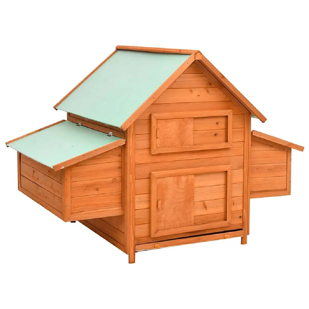 vidaXL Poulailler 150x96x110 cm Bois de sapin massif - vue 2
