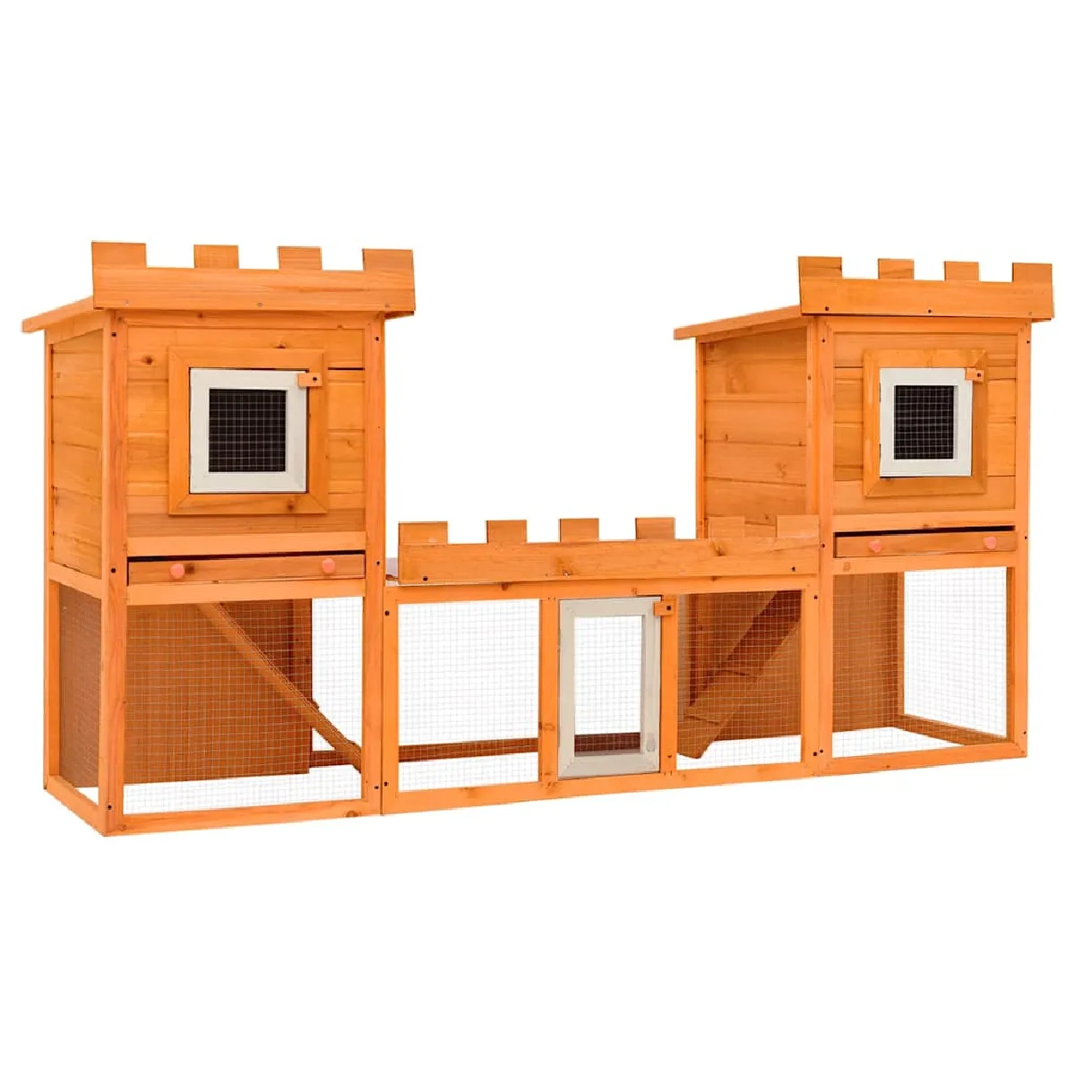 vidaXL Clapier d'extérieur Double maison - vue 2