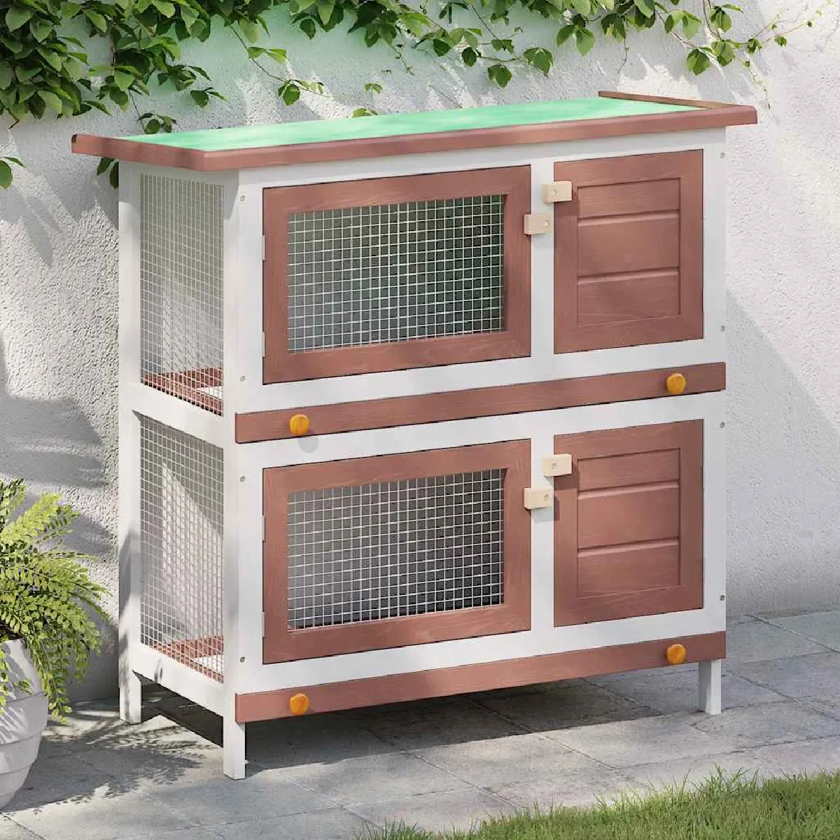 vidaXL Clapier 4 Portes 90x45x90 cm - vue 6