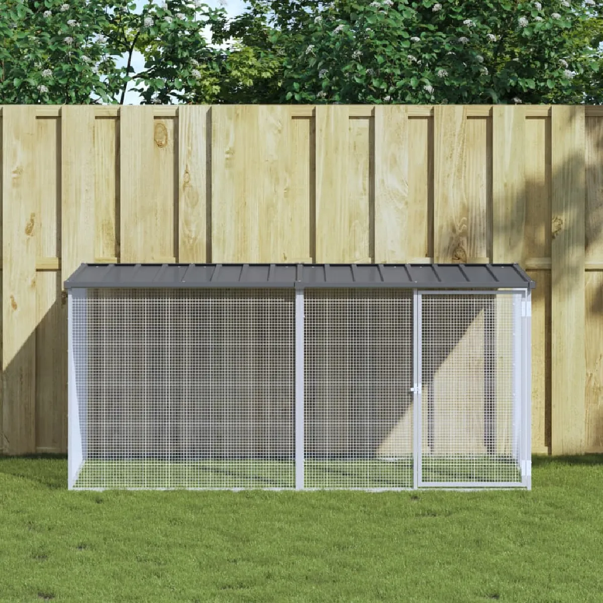 Poulailler VidaXL 203x98x90 cm – Acier Galvanisé, Design Ventilé - vue 4