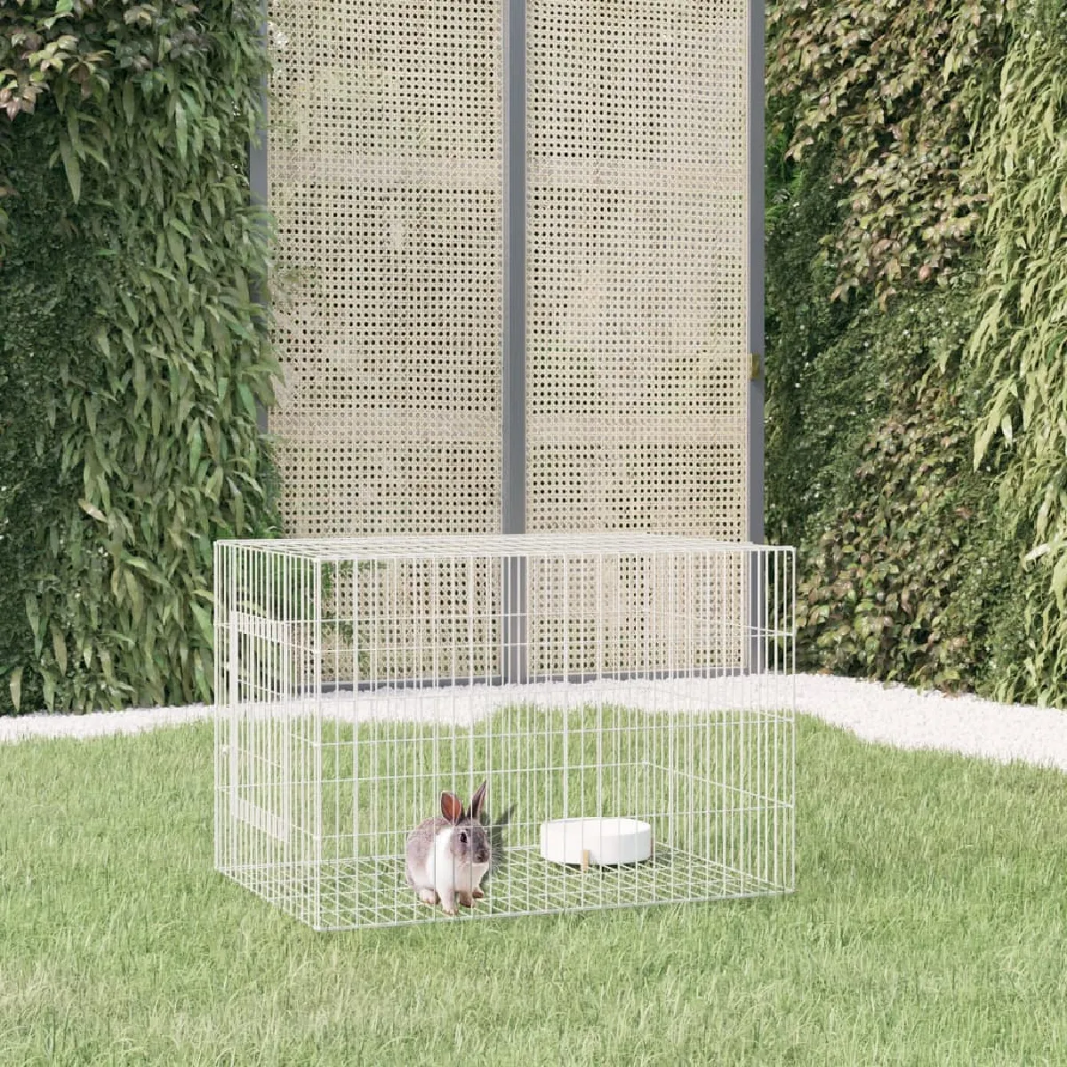 vidaXL Cage lapin 78x54x54 cm fer galvanisé - vue 2