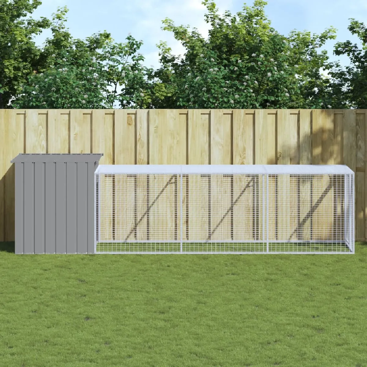 vidaXL Poulailler cour 110x405x110 cm - vue 2