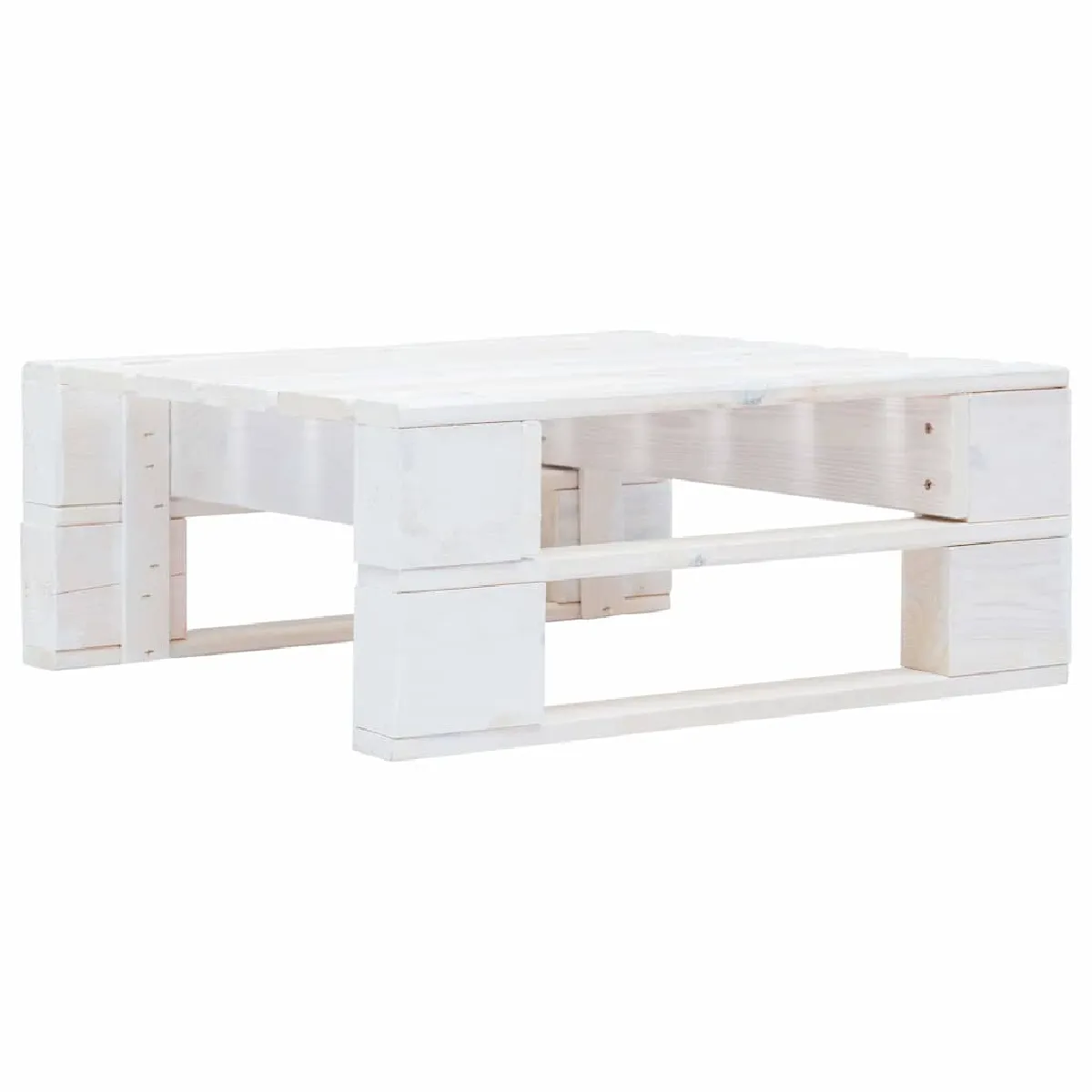 Vidaxl Blanc Repose Pied Palette De Jardin Bois - Image 3