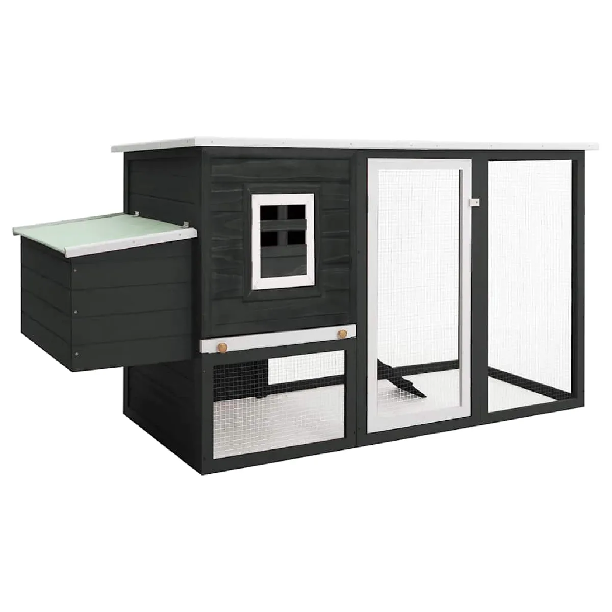 VIDAXL  Poulailler avec nichoir Gris Bois