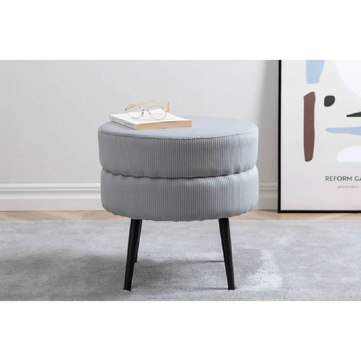 Venture Home Noir/Gris Pouf Pot - Et