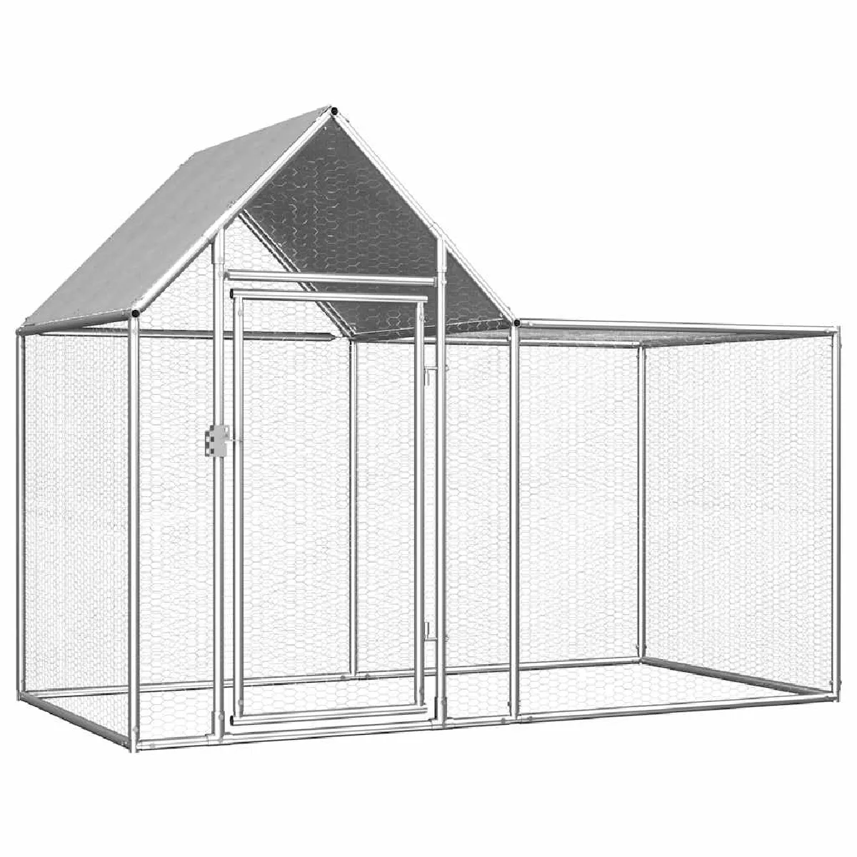 vidaXL Poulailler 2x1x1 5 Acier galvanisé