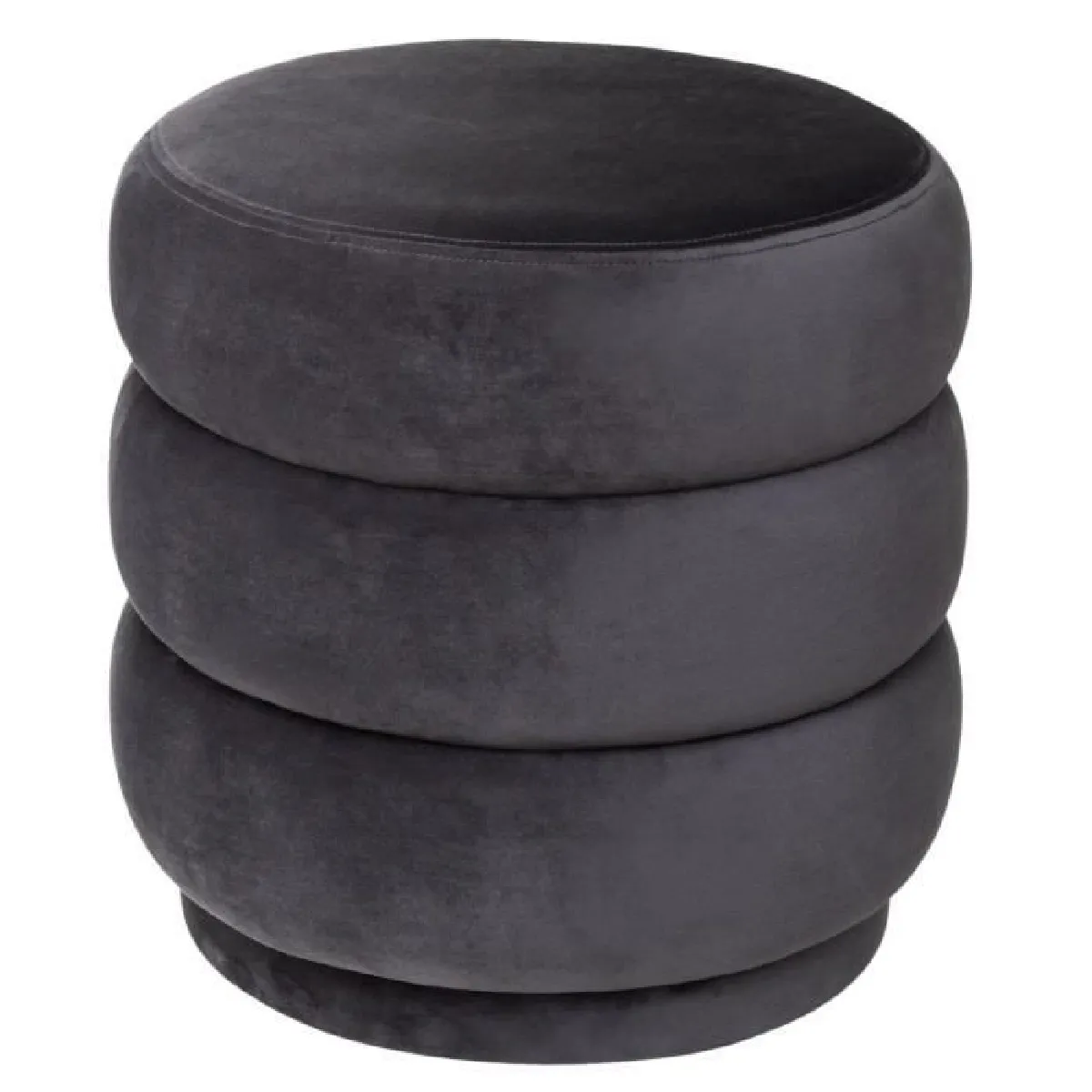 Non Communiqué Gris Pouf En Velours Sinan Atmosphera - Image 3