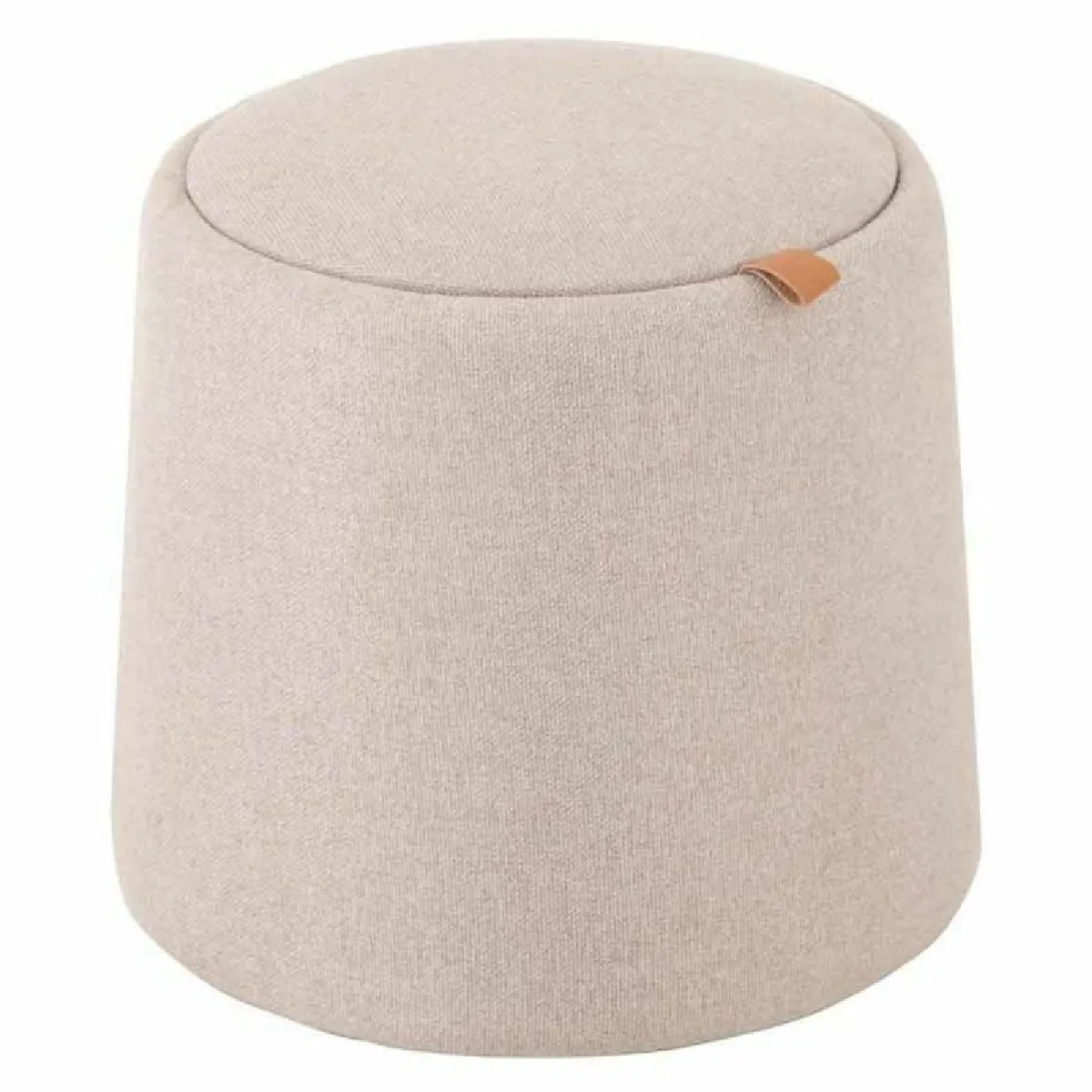 GENERIQUE - Pouf Rond Design Munica - Beige - 43cm - Image 2