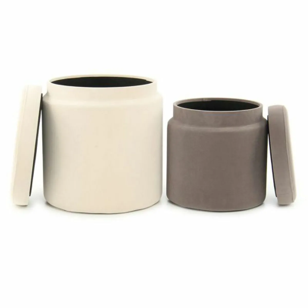 Paris Prix Ivoire Poufs Ronds Lot De 2