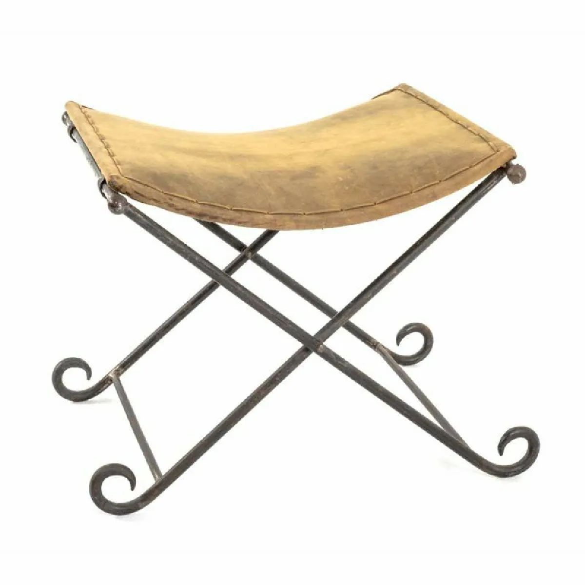Paris prix Pouf tabouret cuir - Marron