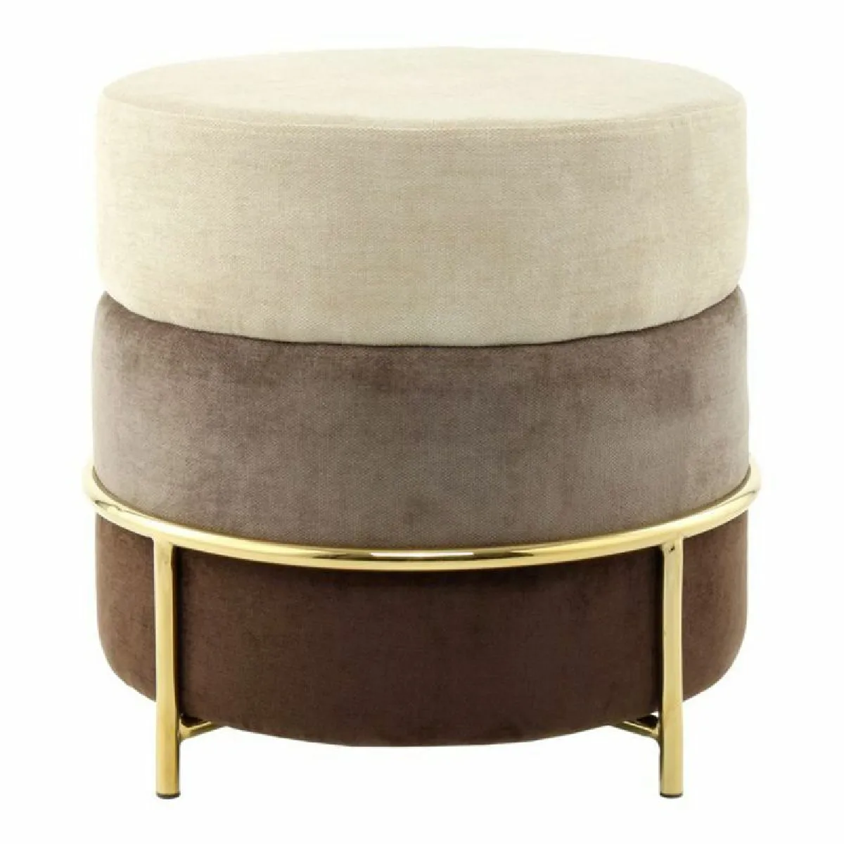 GENERIQUE - Pouf Design - Matilda - Velours - Marron - 48cm - Image 3
