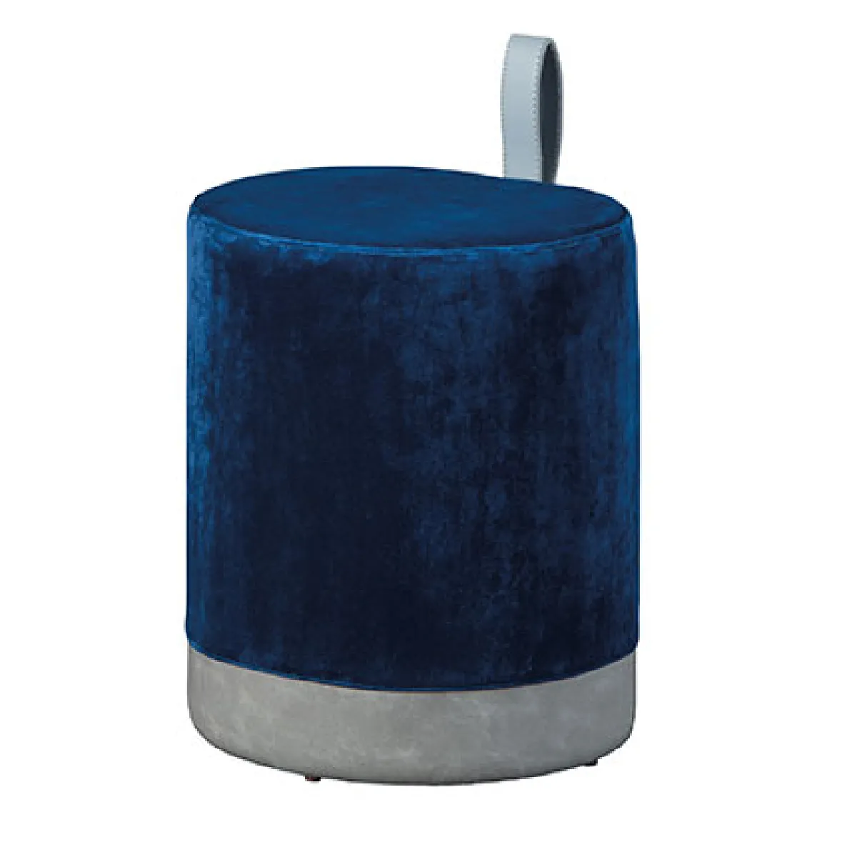 Mes Bleu Pouf Rond En Velours