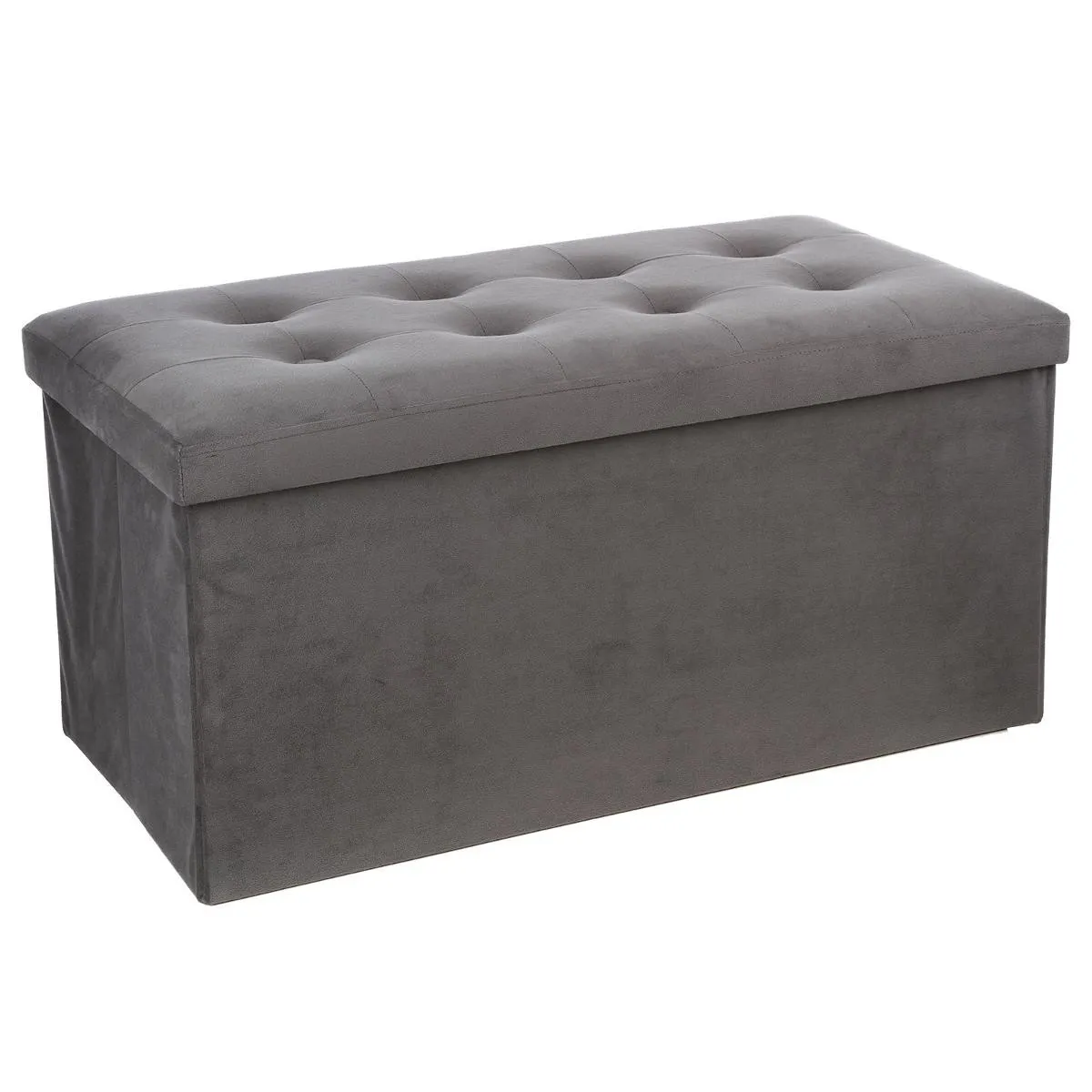 Atmosphera Gris Pouf Rectangulaire Pliant