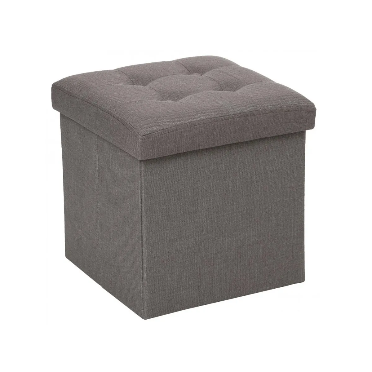 Atmosphera Gris Pouf Pliant Carré