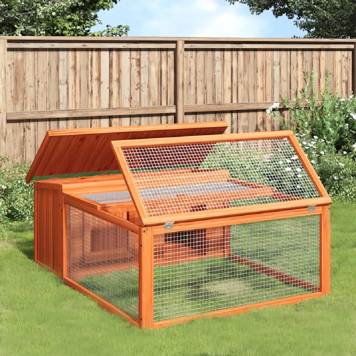vidaXL Clapier 117 5x97x47 5 cm bois - vue 2