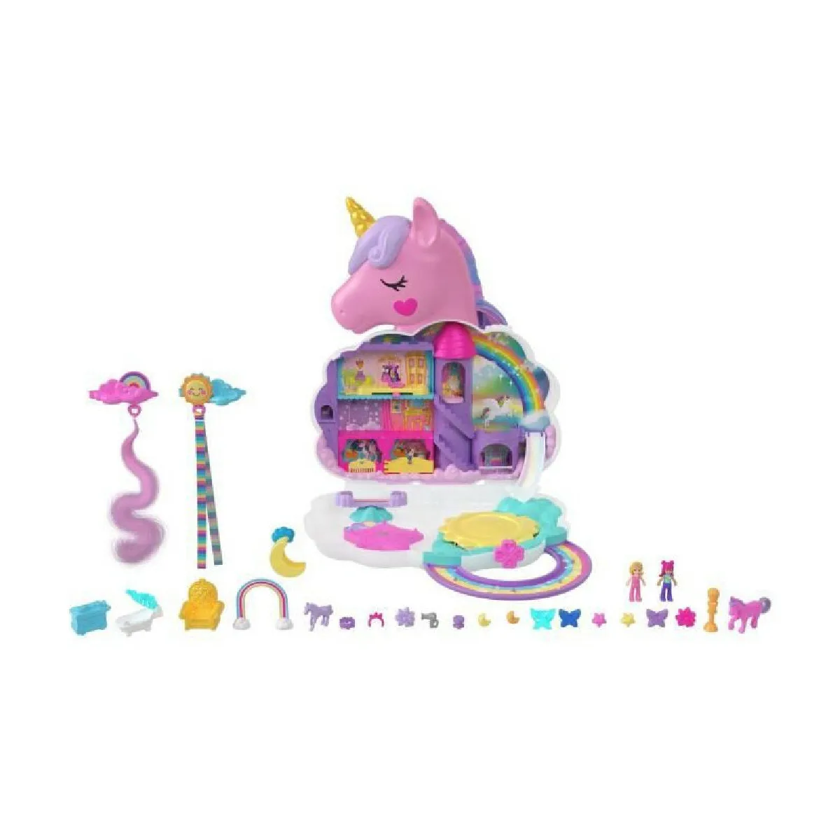 Polly Pocket Rainbow Unicorn Salon Playset