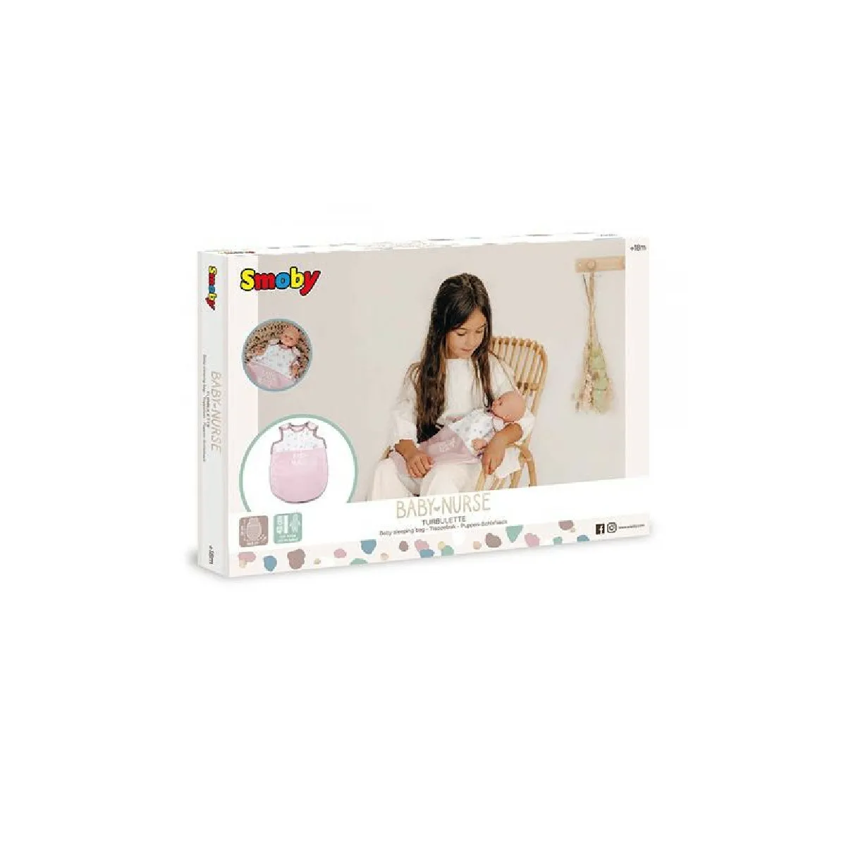 Smoby Baby Nurse Turbulette Jouet pour Poupons et Poupées Jusqu'à 42 cms Non Inclus Gigoteuse en Tissu A Partir de - vue 8