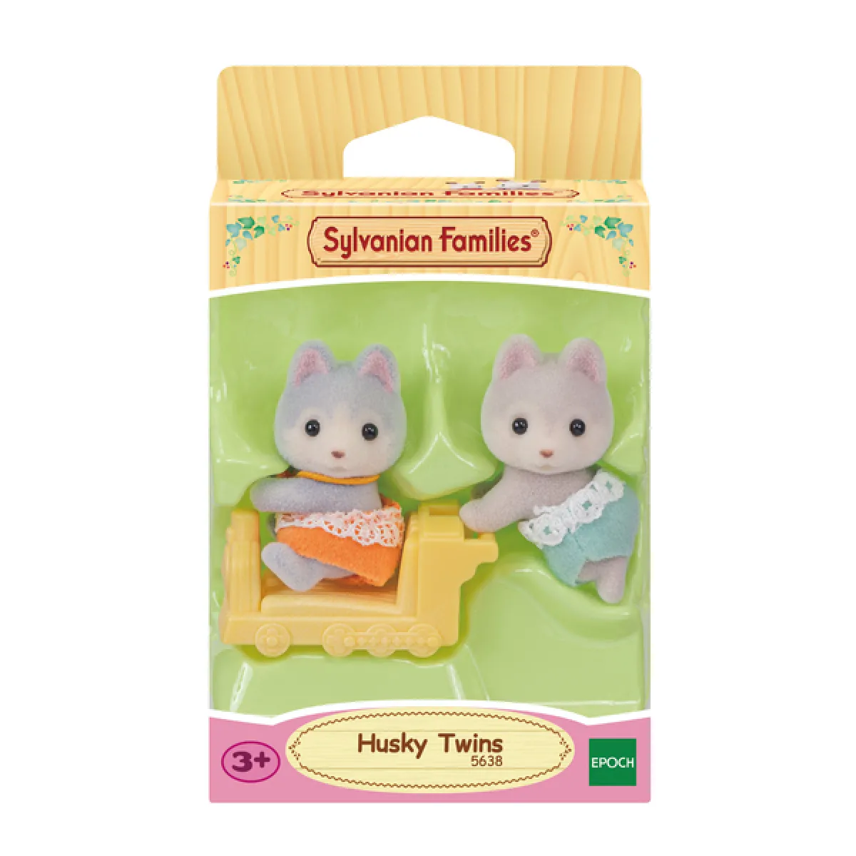 Sylvanian Families Jumeaux Husky avec Wagon