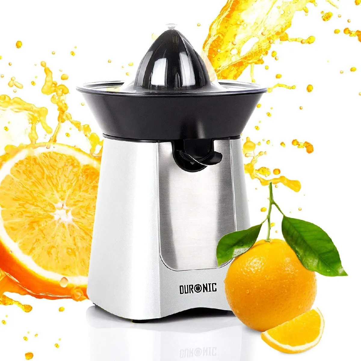 Presse-Agrumes Électrique Nedis 100W Aluminium/Noir - 2 Cônes Et Anti-Goutte