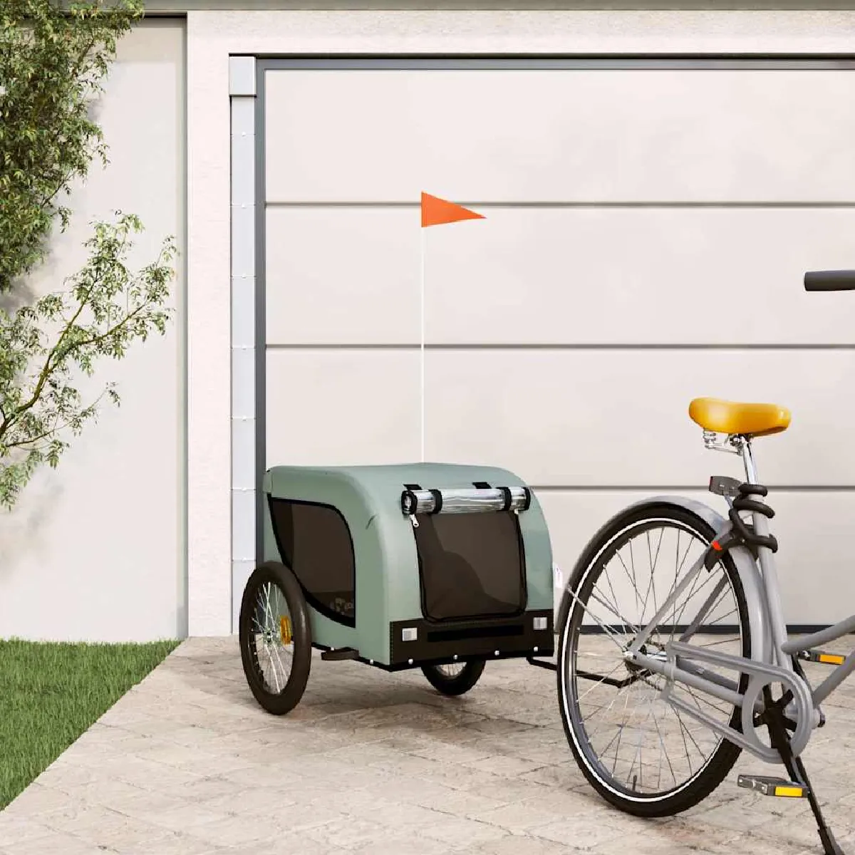 Remorque Vélo Animaux De Compagnie vidaXL – Tissu Oxford PVC, Charge Max 45 kg - vue 8