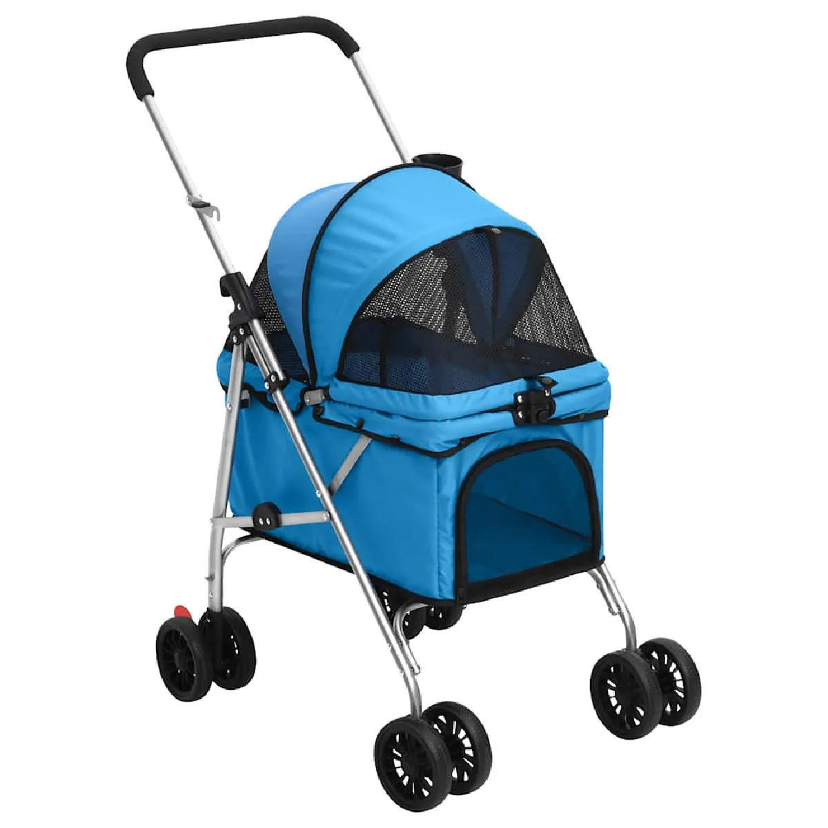 Poussette Pour Chien VidaXL 2 Niveaux – Tissu Oxford, Capacité 15 kg - vue 5
