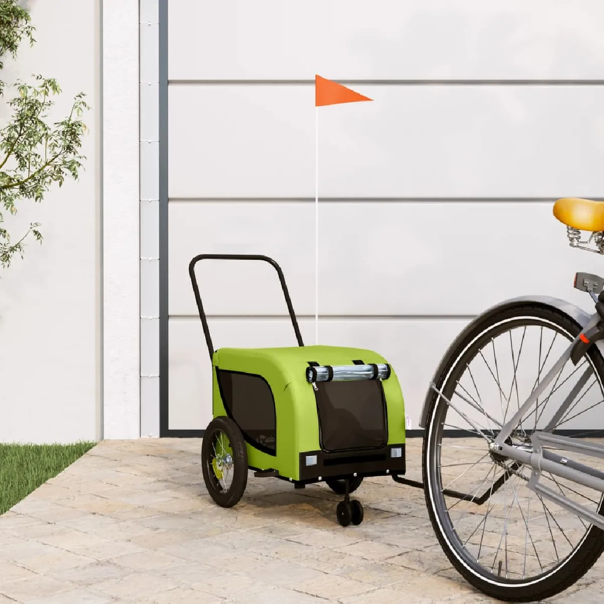 Non Communiqué Vert/Noir Remorque De Vélo Pour Animaux De Compagnie Et - Image 3