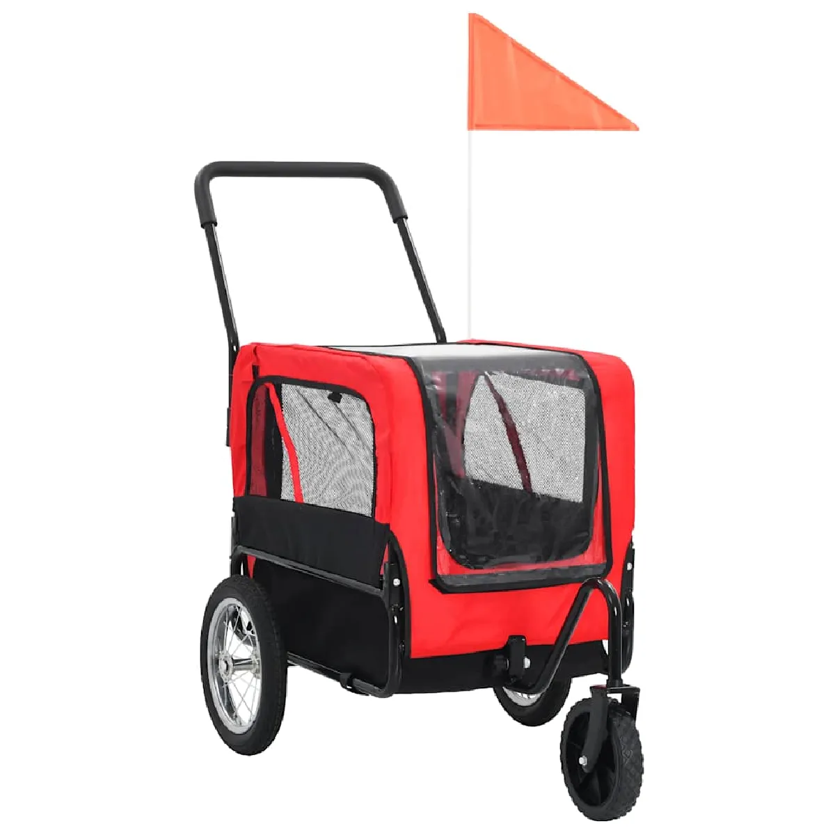 VIDAXL  Remorque v&eacute;lo - Rouge et noir